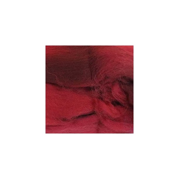 Merinould 16 micron H&aring;ndfarvet - Gammelr&oslash;d 25g