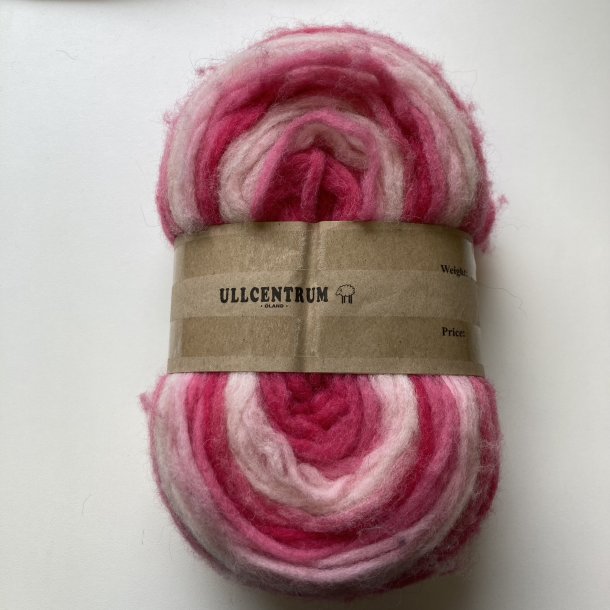 Tykt forgarn  Pastelrosa-vit 250g