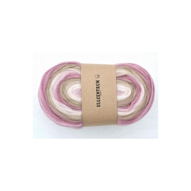 Tykt forgarn  Rosa-vit-beige 250g